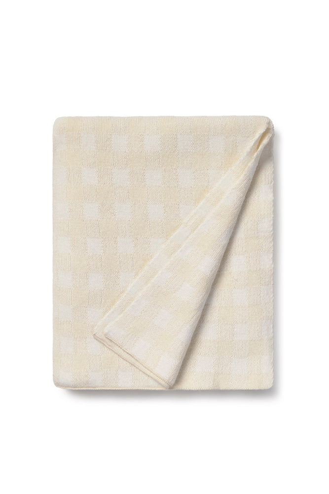 Gebreide deken Vichy Tiles – Toffee, Matcha & Ivory – 100% katoen – Lorena Canals
