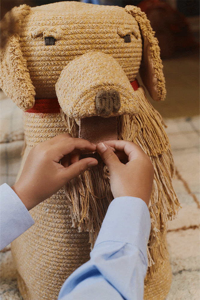 Opbergmand Luna Golden Retriever – 40 × 30 × 55 cm – Lorena Canals