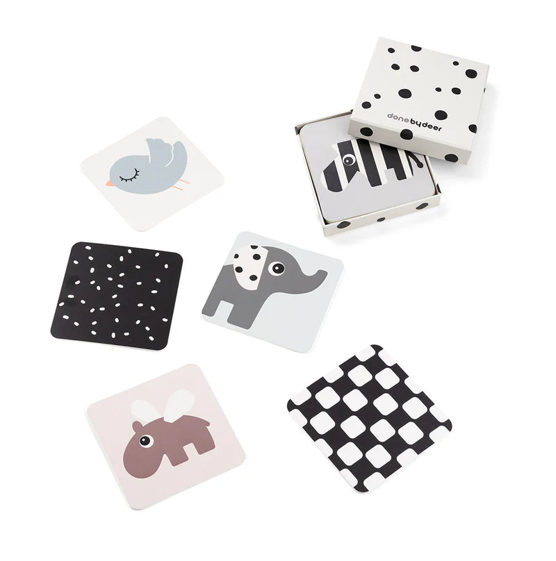 Visuele Stimuleringskaarten - Baby contrast cards 10-pack - Elphee - Colour mix - Done by Deer