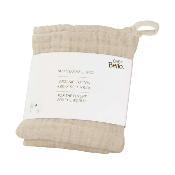 Baby Bello - Hydrofiele spuugdoek - 2 Stuks - Sandshell - 30x30 cm