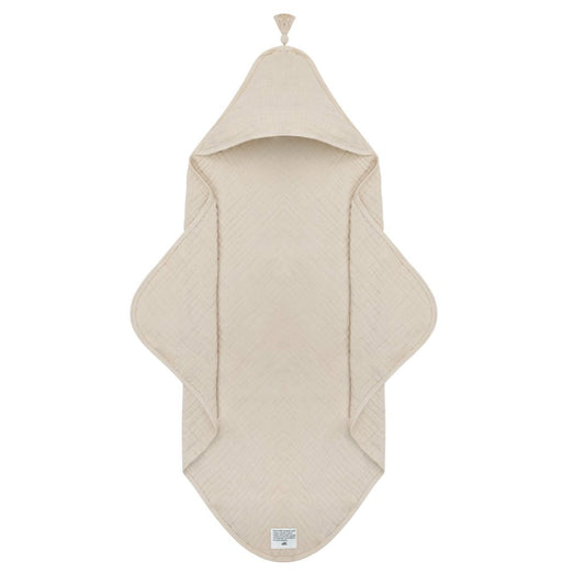 Baby Bello - Badcape Sandshell - Omslagdoek - Beige - 100% Biologisch katoen mousseline - productfoto