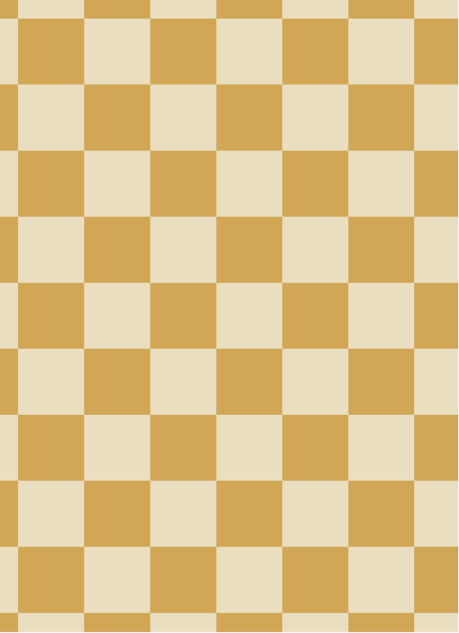 Checkerboard Ochre Yellow – Atelier Chien: detail of the wallpaper pattern.
