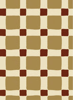 Geblokt Quilt Olijfgroen – Atelier Chien: detail van het behangpatroon.