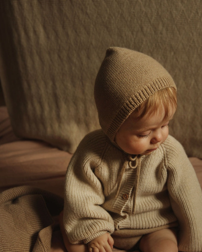 Bonnet Dolly - Babystrickmütze - Merinowolle - HVID