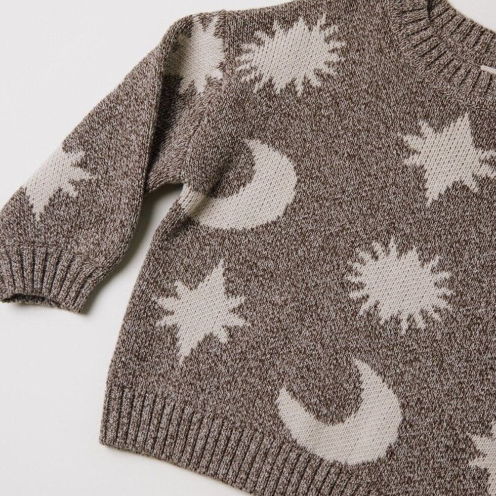 Moon & Stars Sweater – Mushroom – 100% Bio-Baumwolle – Claude & Co