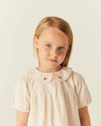 Seersucker Collared Blouse - Dusty Rose with Cream Stripe - Organic Cotton - Copenhagen Colors