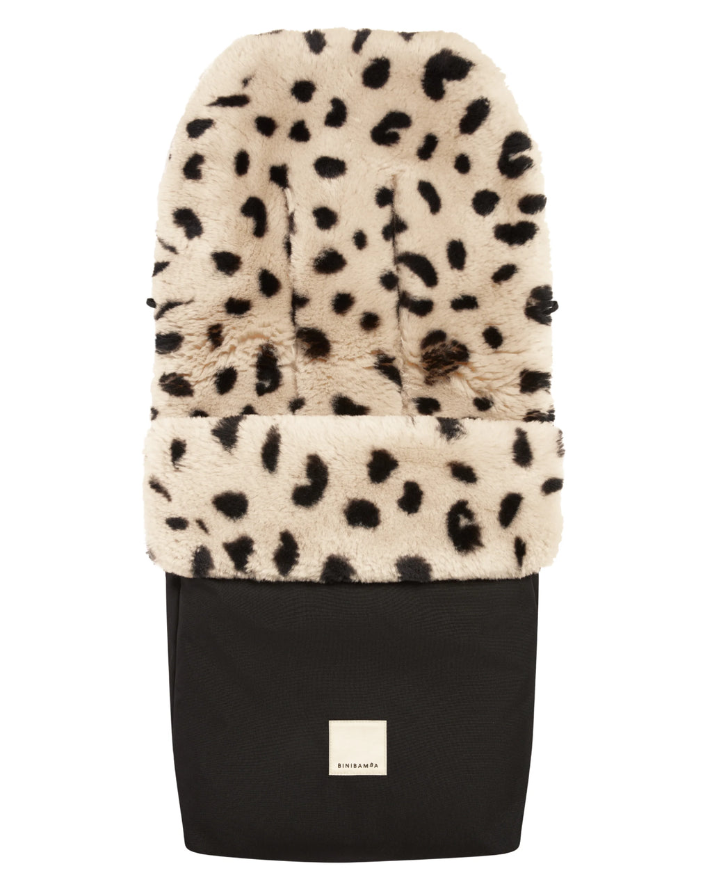 Chancelière Puffmuff® - Peau d'agneau mérinos - Noir + Leopard - BINIBAMBA