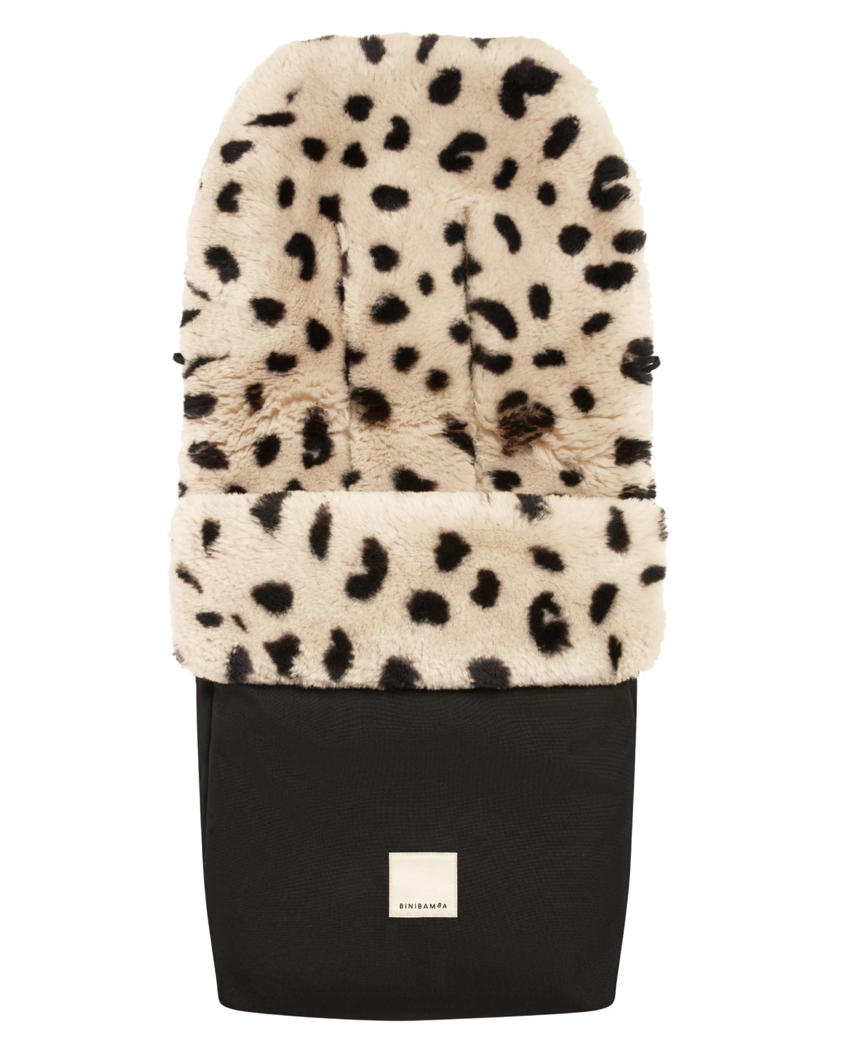 Chancelière Puffmuff® - Peau d'agneau mérinos - Noir + Leopard - BINIBAMBA
