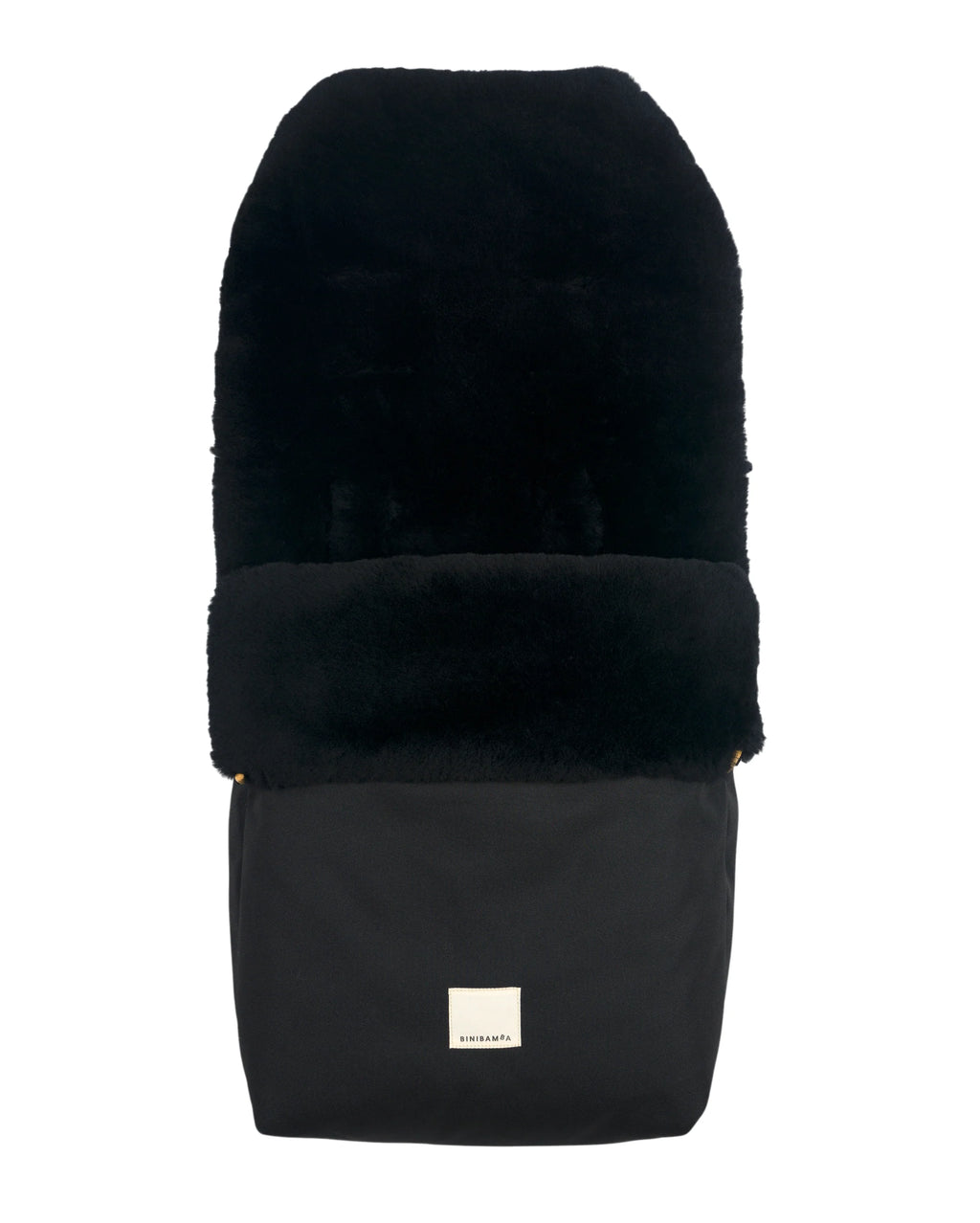 Noir Puffmuff – Luxury Black Merino Sheepskin Stroller Footmuff – BINIBAMBA