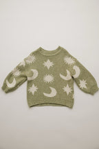 Moon & Stars Sweater Matcha – 100% Bio-Baumwolle – Claude & Co