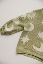 Moon & Stars Sweater Matcha – 100% Bio-Baumwolle – Claude & Co