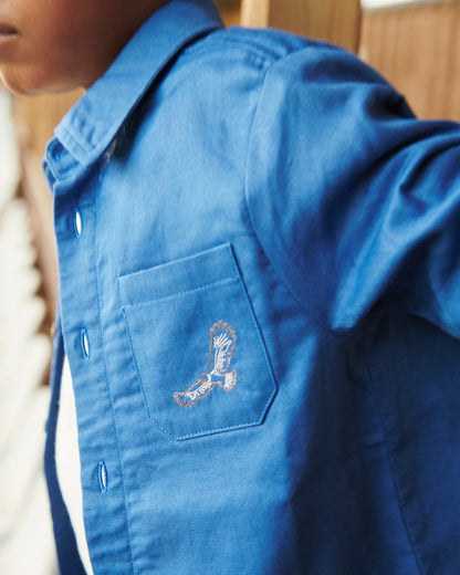 Overhemd top Eagle - Biologisch katoen - Ocean Blue/Kobalt blauw - Copenhagen Colors