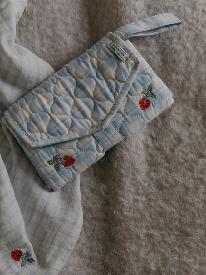 Wickelauflage - Changing Mat Quilted Viola - Bio-Baumwollsatin - Garbo&Friends