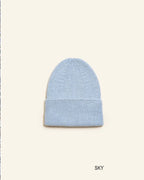 Gebreid mutsje - Fonzie newborn - Merino wol - HVID