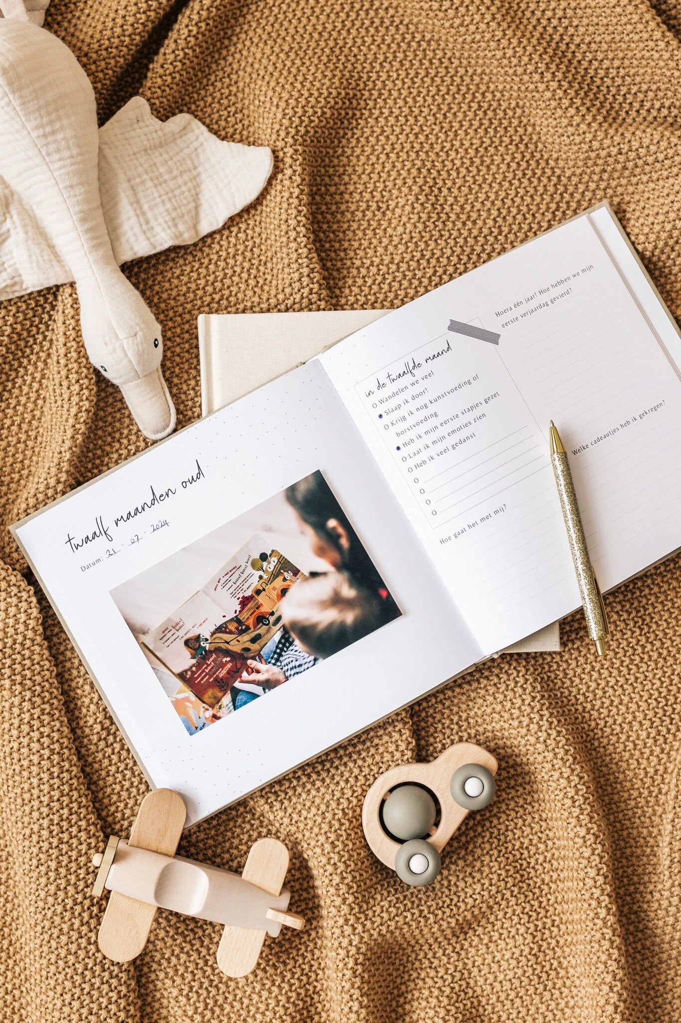 Baby fill-in book - My first year - Beige - Fyllbooks