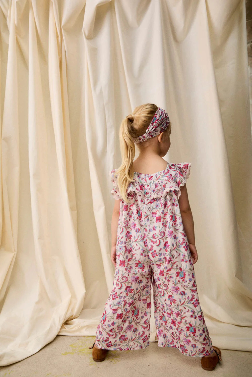 Jumpsuit - Overall Irma - Bio-Baumwolle - Cream Floral Haven - Louise Misha