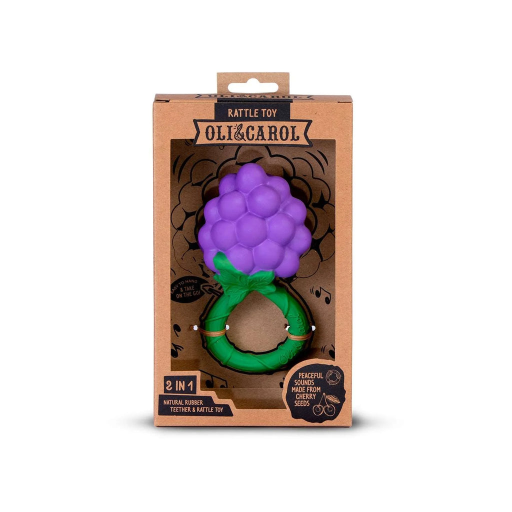 Druif rammelaar & bijtring - Natuurrubber - Grape Rattle Toy - Oli & Carol - verpakking - afbeelding 3