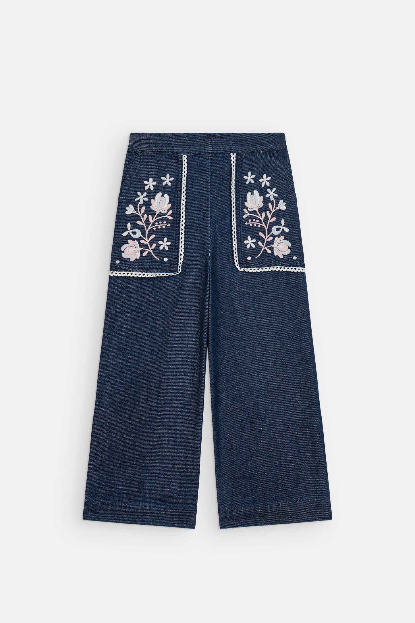 Broek Flofi met borduursels - Indigo - Louise Misha