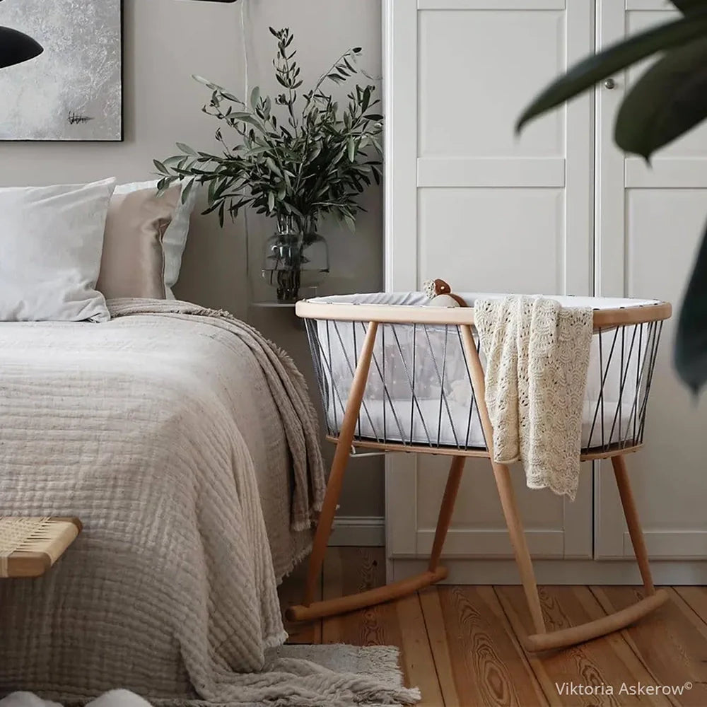 KUMI Wooden Cradle - Rocking Wooden Cradle - Charlie Crane