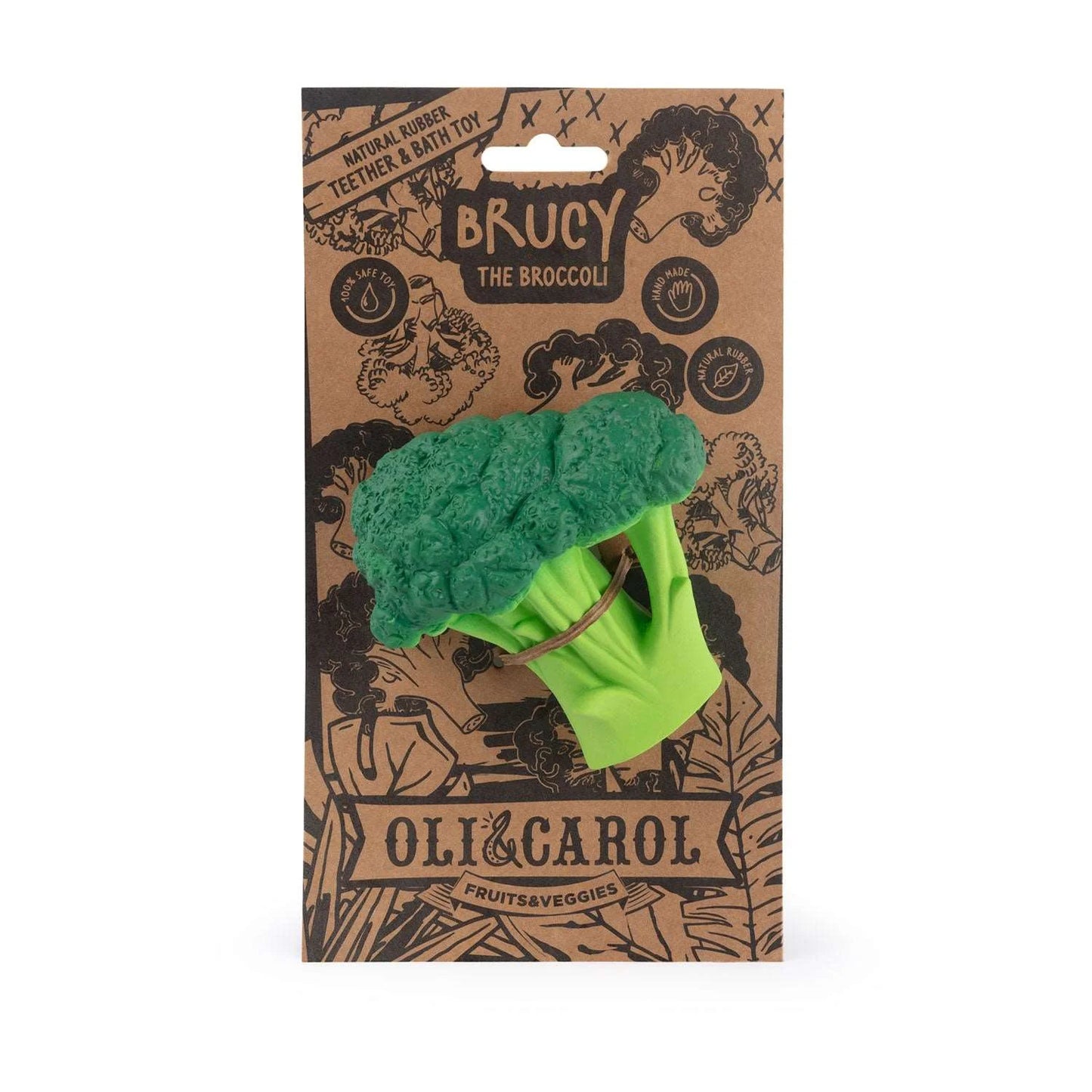 Bijtring & badspeeltje Brucy the Broccoli - Natuurrubber - Oli&Carol