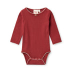 Liva Pointelle Body – Dark Cranberry – 100% katoen - Flöss