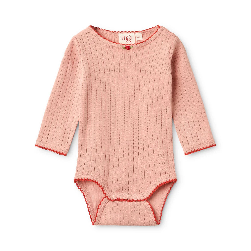 Liva Pointelle Body – Warm Pink – 100% katoen - Flöss