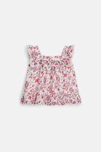 Top zonder mouw - Blouse Inessa - Biologisch katoen - Cream Floral Haven - Louise Misha