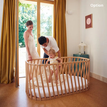 LUGO Evolving Wooden Baby Bed - Extendable Wooden Bed 70x90 / 70x140 cm - From Birth to 7 Years - Charlie Crane