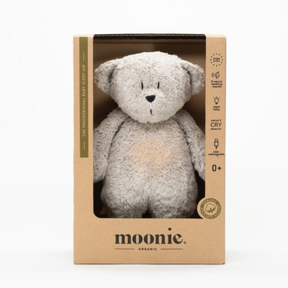 Plush Bear with Heartbeat & White Noise - The Humming Bear 2.0 - Organic GOTS cotton - Moonie