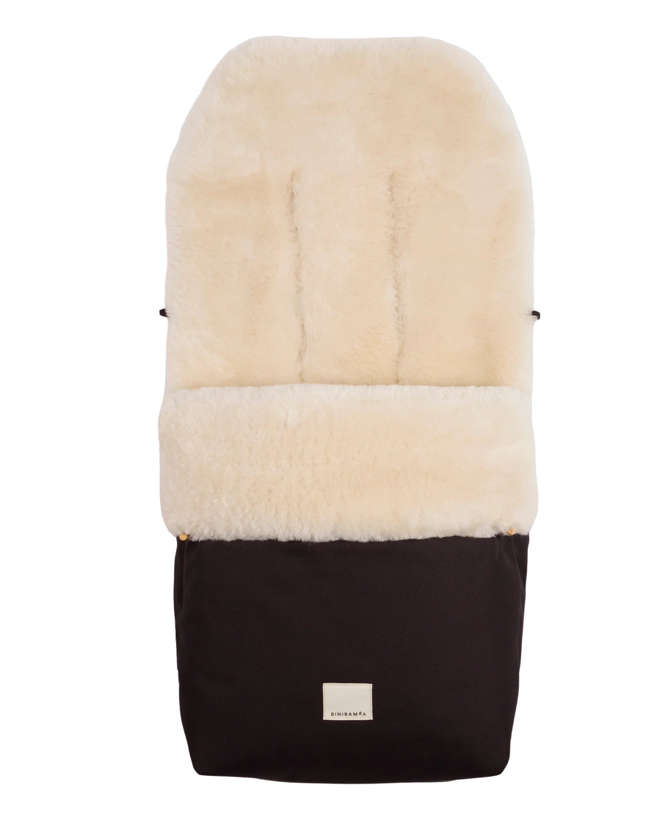 Footmuff Puffmuff® - Merino Sheepskin - Black + Milk - BINIBAMBA