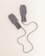Wanten met koord - 100% extra fine Italiaanse merino wol - Hvid - otter