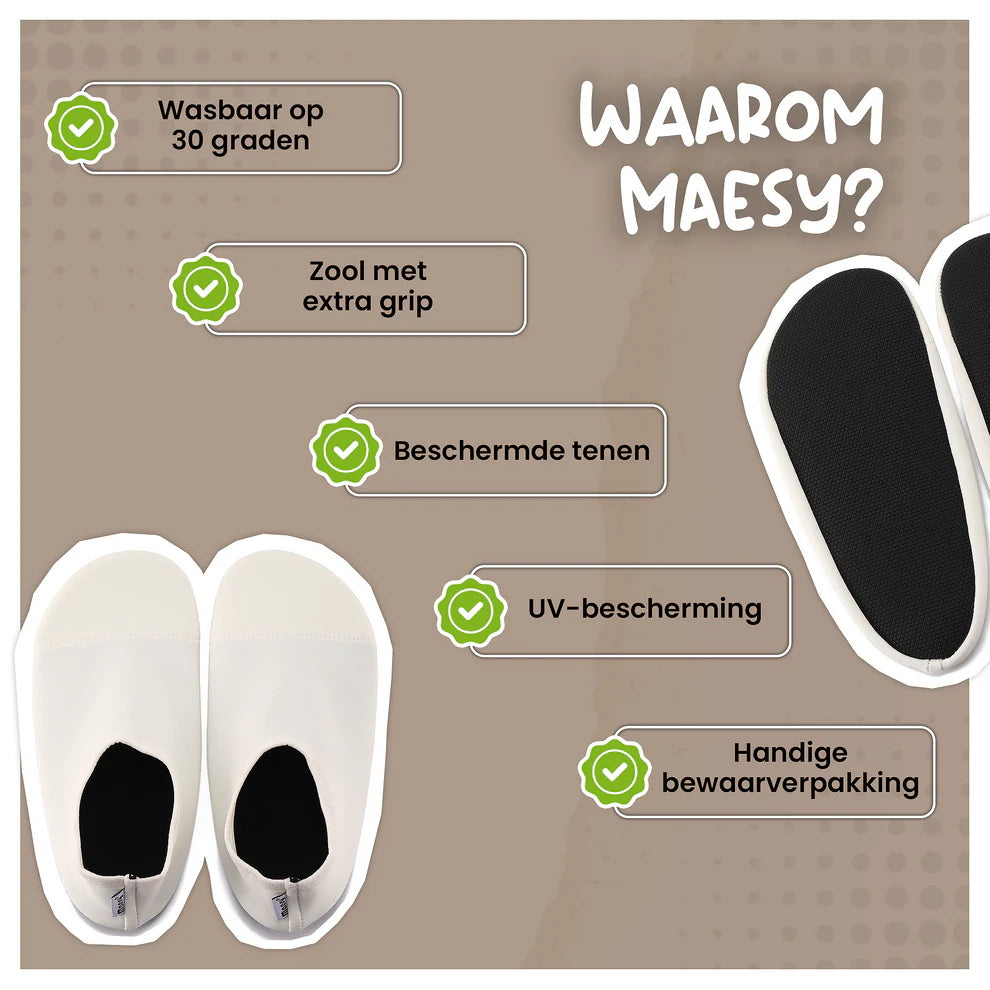 Antislip Schoentjes - Zwemschoentjes - Beige Ecru - Maesy