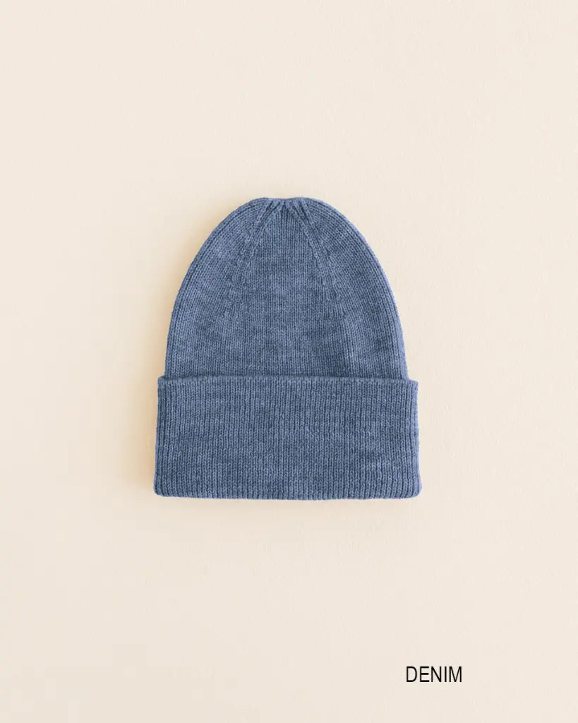 Gebreid mutsje - Fonzie newborn - Merino wol - HVID