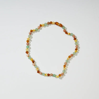 Barnsteen en edelstenen ketting - Lulu - 32 cm - Kids 0-3 jaar - Nirrimis
