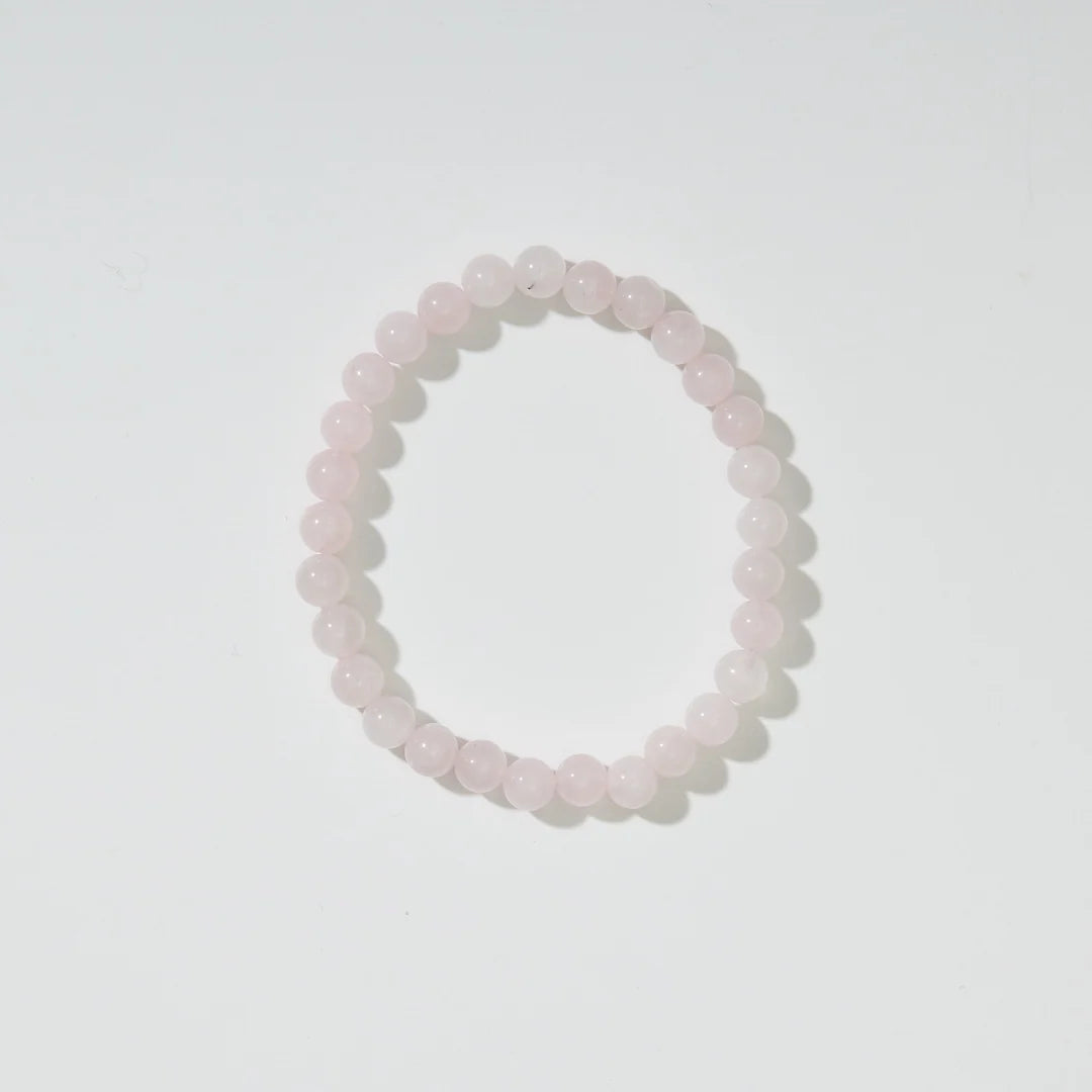 Rose Quartz Adult Bracelet – Elastisches Damenarmband – Natürlicher Rosenquarz – Nirrimis