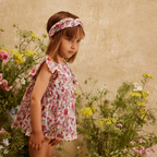 Romper jurkje Lena - Biologisch katoen - Cream Floral Haven - Louise Misha - voorkant - afbeelding 4