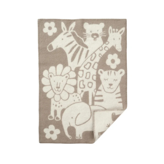 Wiegdeken - Biologisch wol - 65x90cm - Taupe/Picnic - Klippan