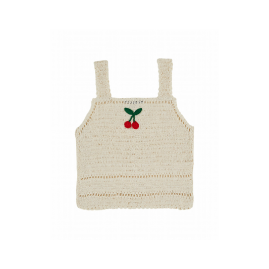 Crochet Cherry Top - Crochet Cherise - Cotton - Cream - Emile et Ida