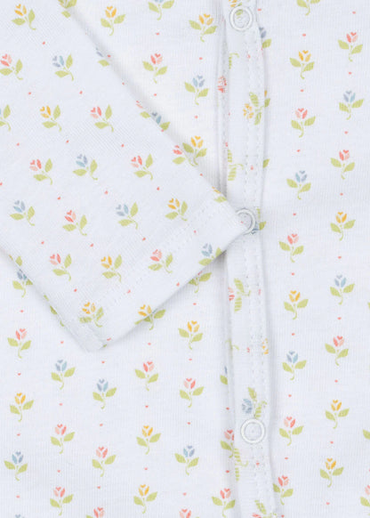 Fio Onesie - Tuli Coeur - Boxpakje/Pyjama - Biologisch Katoen - Tulpjes - Konges Sløjd - close up