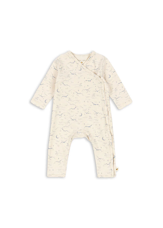 Basic Newborn Onesie - Cielo Marino - Overslag Boxpakje - Biologisch Katoen - GOTS - Konges Sløjd