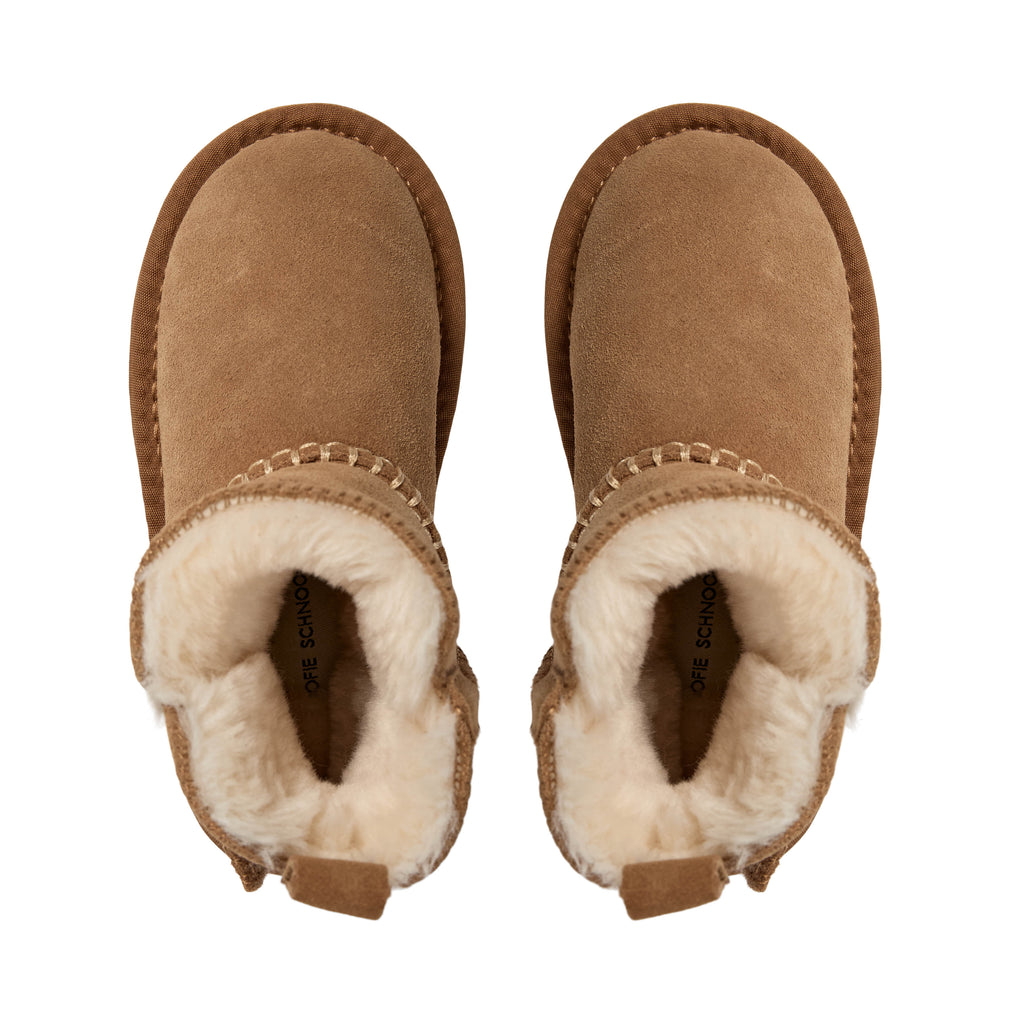 Wolgevoerde kinderschoenen ValeKB - Suède - Tan & Dark Brown - Sofie Schnoor