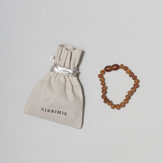Barnsteen armband Raw Caramel Amber - 14 cm - Kids 0-3 jaar - Nirrimis