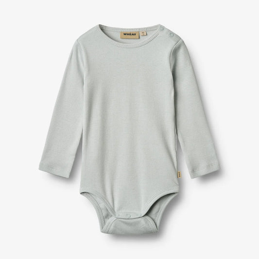 Wheat - Rib Body L/S Spencer - Soft Blue - Organic cotton