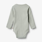 Wheat - Rib Body L/S Spencer - Rainy sky - Romper - Biologisch katoen