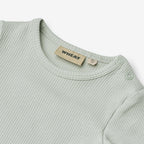 Wheat - Rib Body L/S Spencer - Rainy sky - Romper - Biologisch katoen