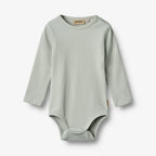 Wheat - Rib Body L/S Spencer - Rainy sky - Romper - Biologisch katoen