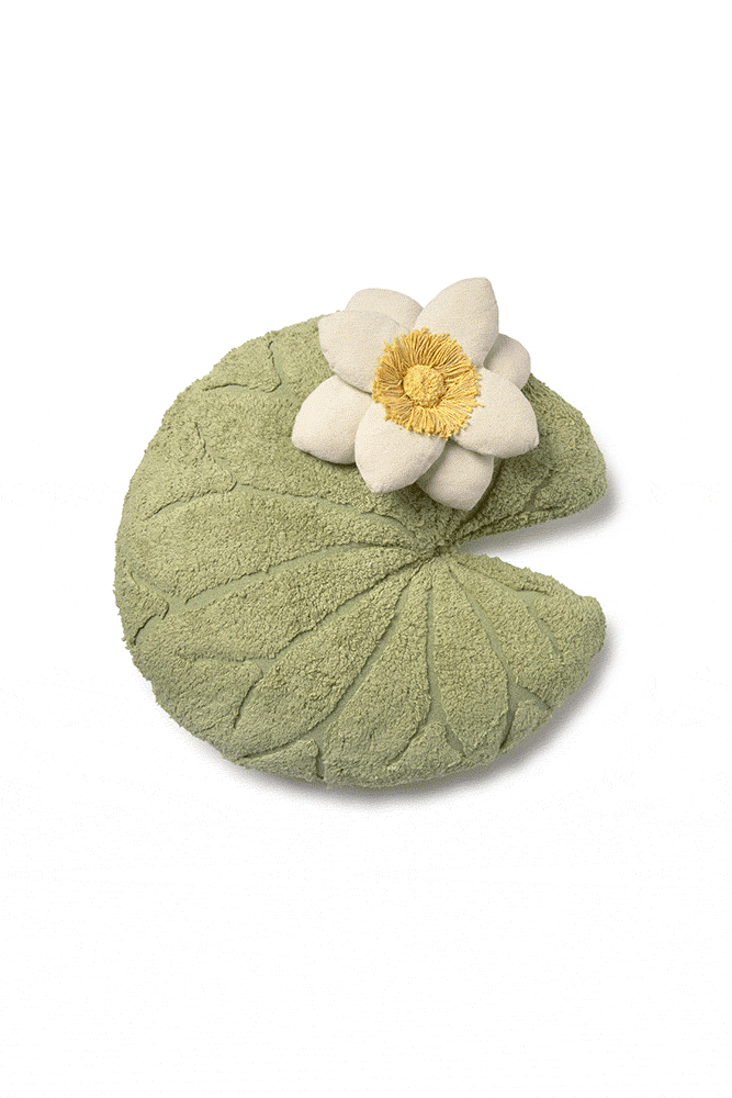 Floor Cushion Water Lily – Vloerkussen en poef – Matcha – 60 × 60 cm – Lorena Canals