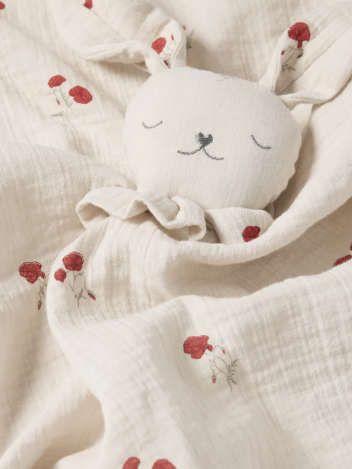 Knuffeldoekje Konijn - Muslin Bunny Cuddle cloth - Biologisch katoen - Poppy - Garbo&Friends - productfoto - afbeelding 3