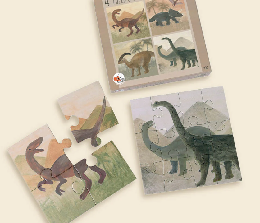 4 Puzzels Dino - 2+ jaar - FSC karton - Egmont Toys