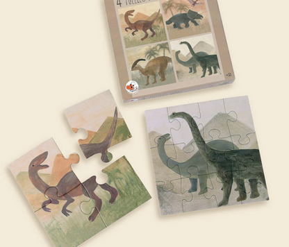 4 Puzzels Dino - 2+ jaar - FSC karton - Egmont Toys